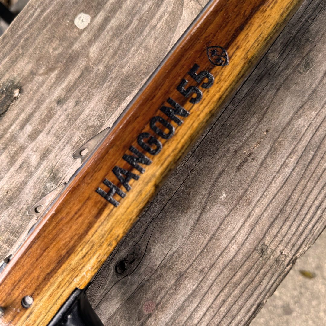 Hangon 55 — Costa Rican teak stock, Booth Spearguns