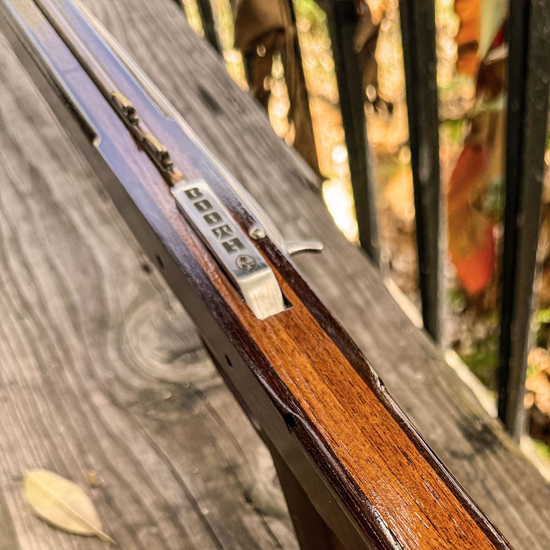 60 Duotone — Burmese teak duotone laminate, Booth Spearguns
