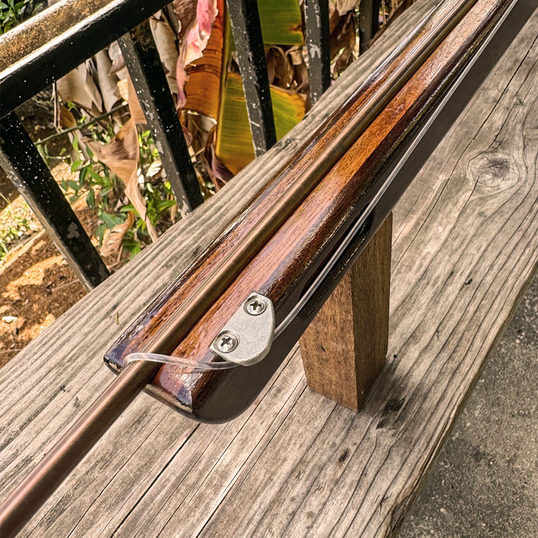 60 Duotone — Steve Alexander nanotrigger detail, Booth Spearguns