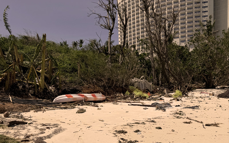 Guam coastline after Typhoon Bavi